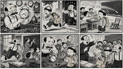Six-panel comic